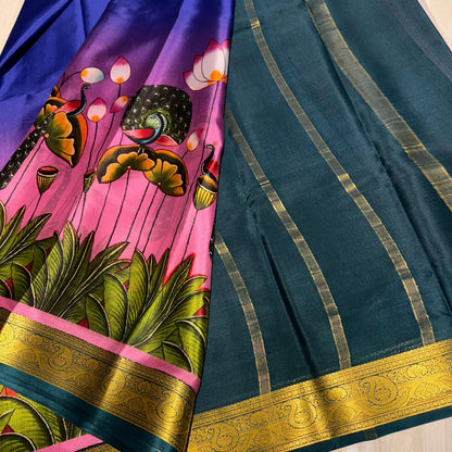 Printed Mysore Silk Saree