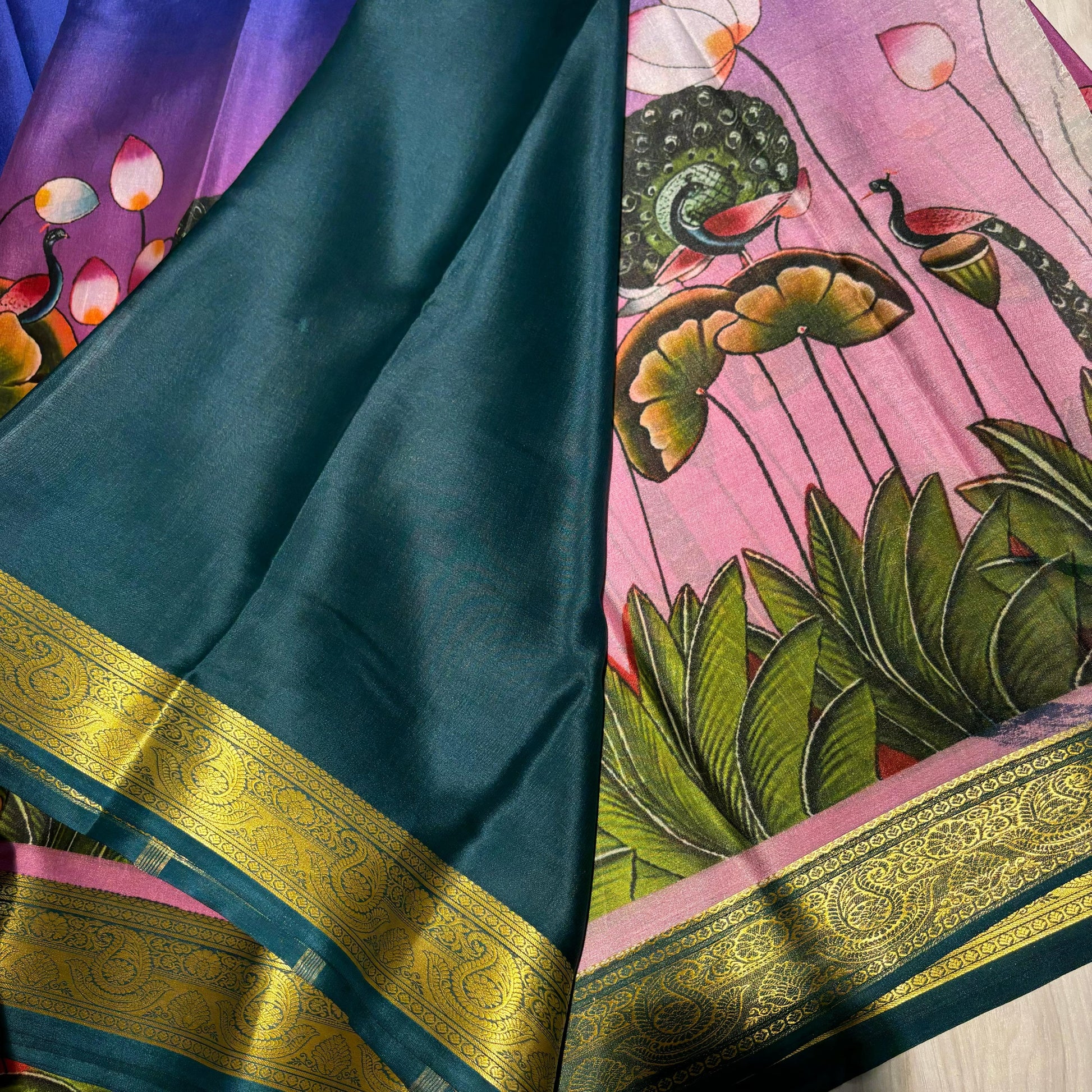 Printed Mysore Silk Saree