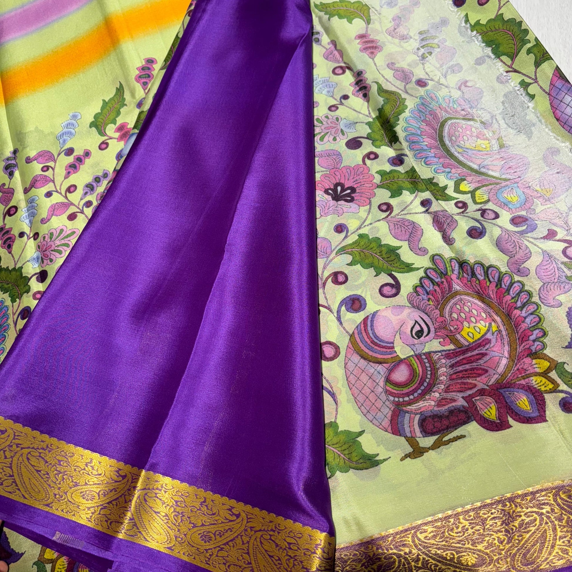 Printed Mysore Silk Saree