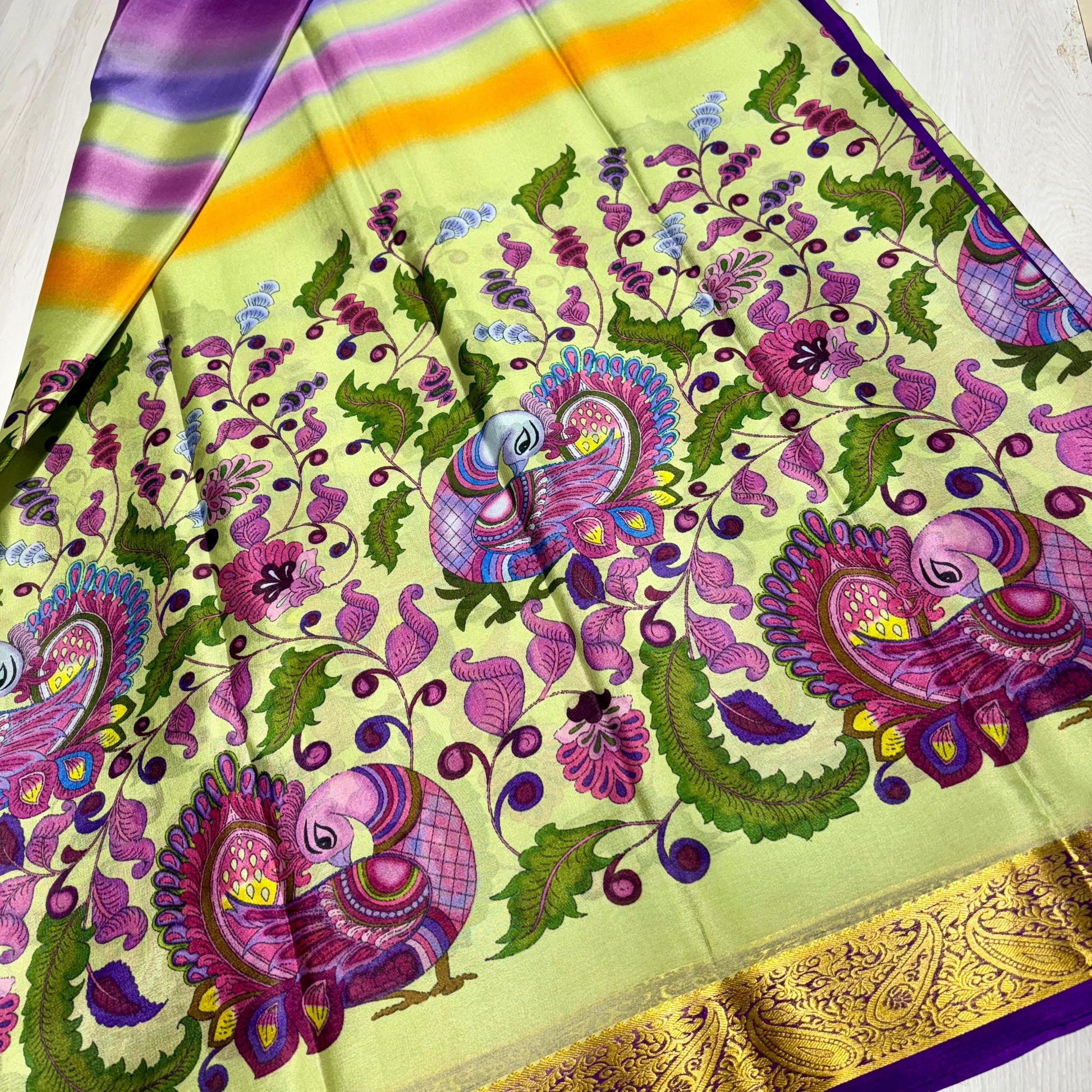 Printed Mysore Silk Saree