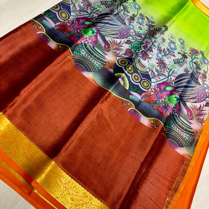 Printed Mysore Silk Saree