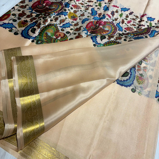 Printed Mysore Silk Saree