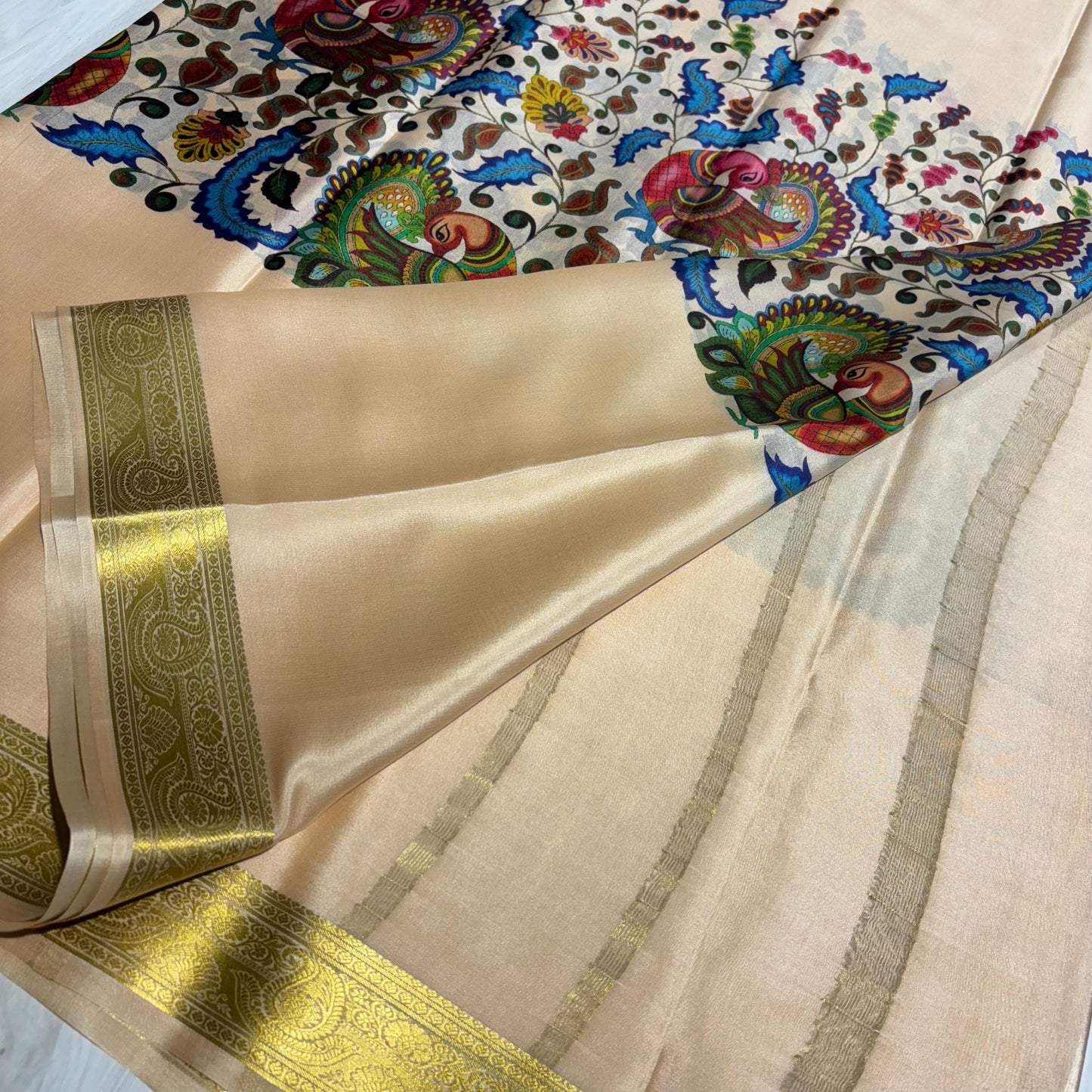 Printed Mysore Silk Saree