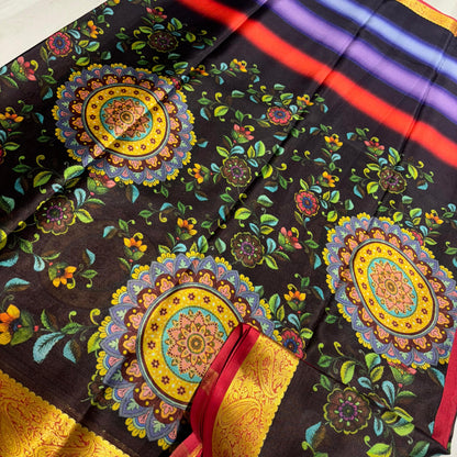 Printed Mysore Silk Saree