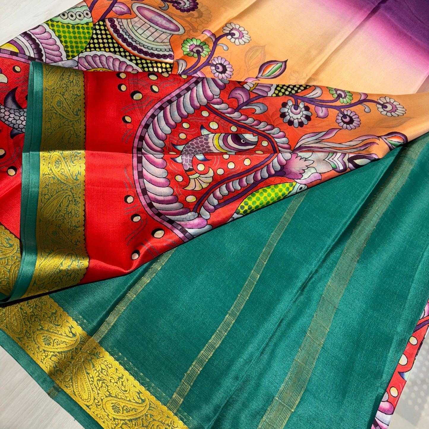 Printed Mysore Silk Saree