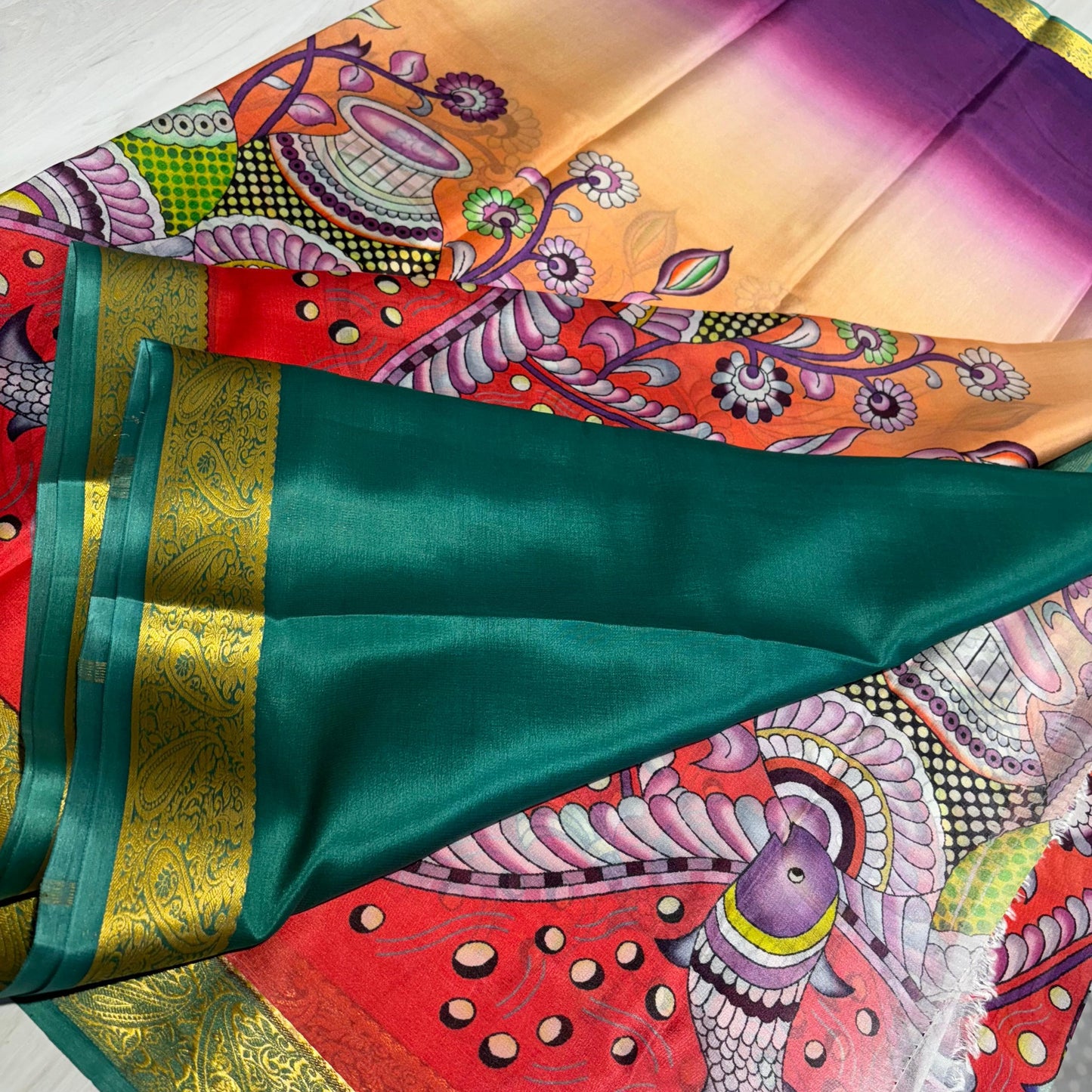 Printed Mysore Silk Saree