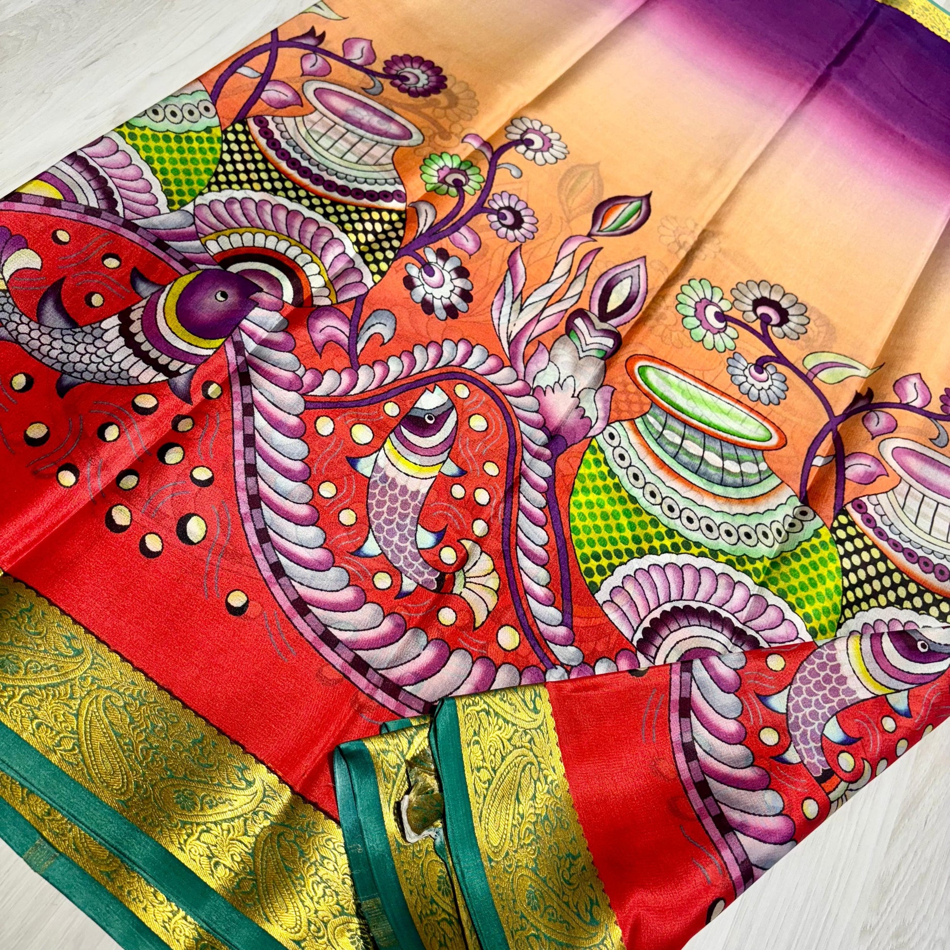 Printed Mysore Silk Saree