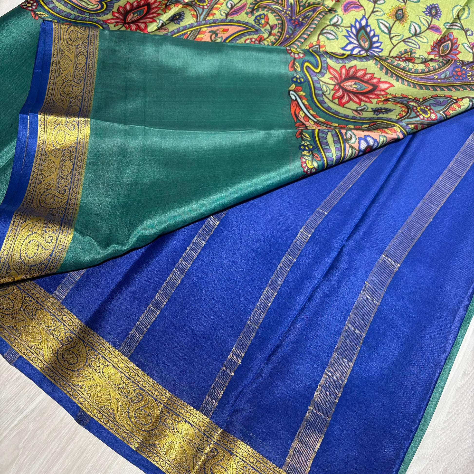 Printed Mysore Silk Saree