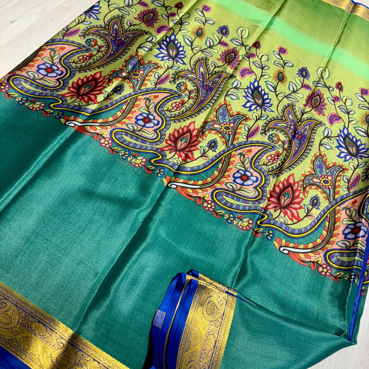 Printed Mysore Silk Saree