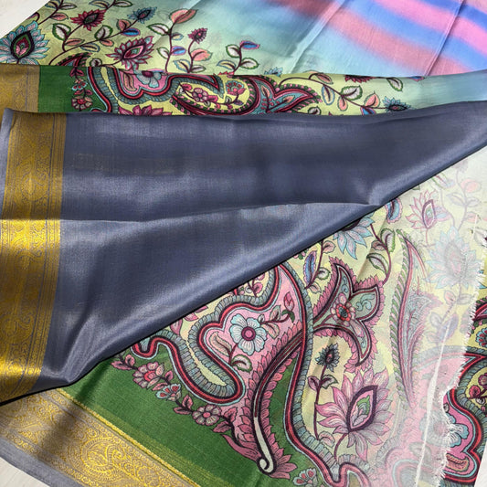 Printed Mysore Silk Saree