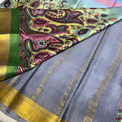 Printed Mysore Silk Saree