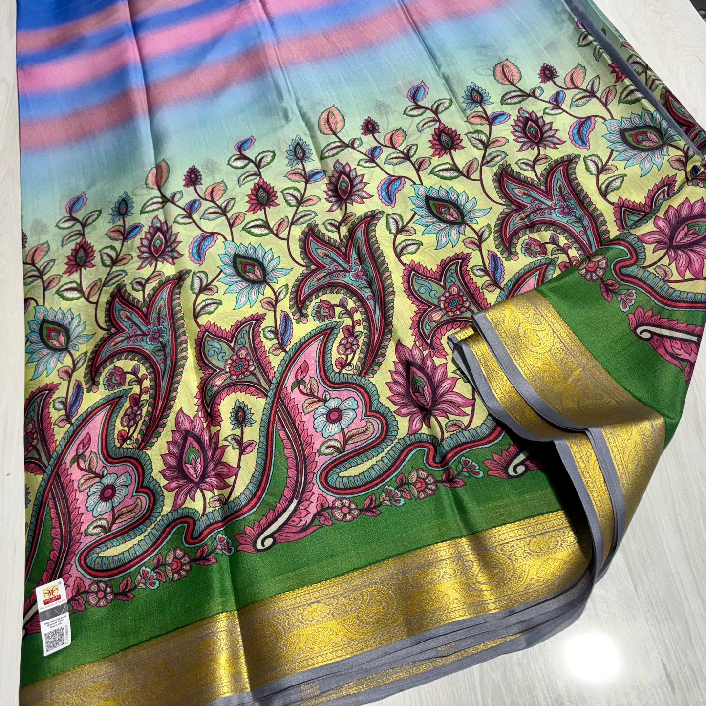 Printed Mysore Silk Saree