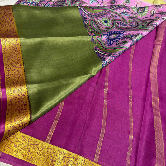 Printed Mysore Silk Saree