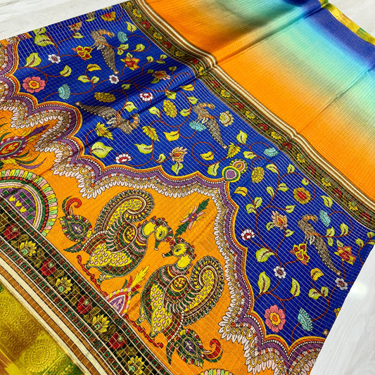 Printed Mysore Silk Saree