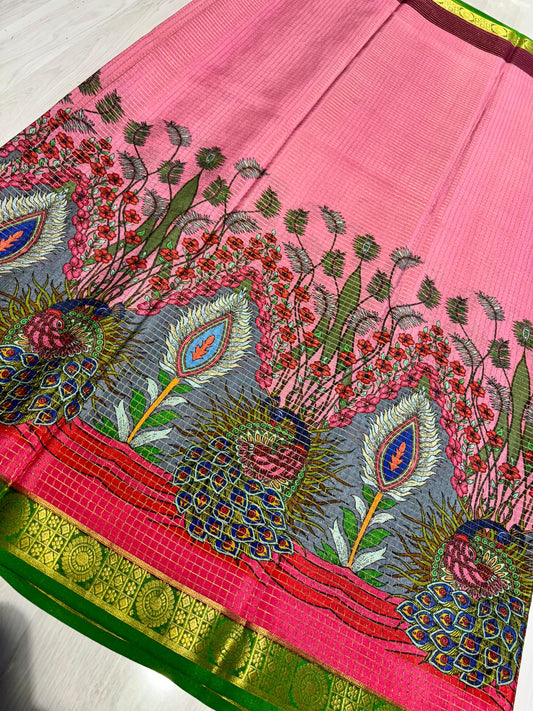 Printed Mysore Silk Saree