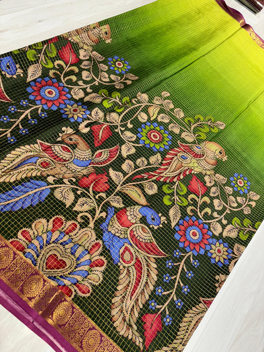 Printed Mysore Silk Saree