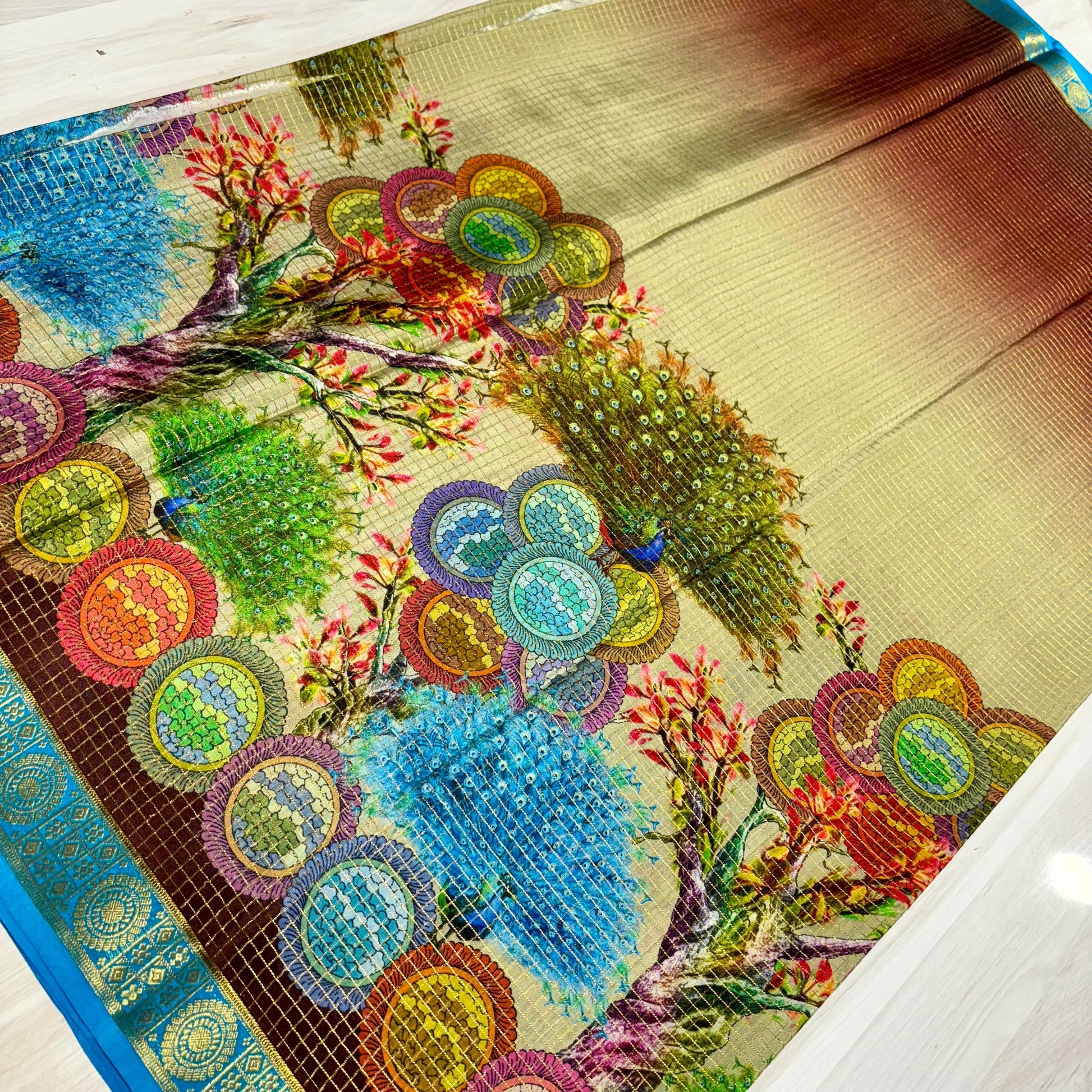 Printed Mysore Silk Saree