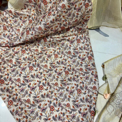 Printed Linen Gold Saree