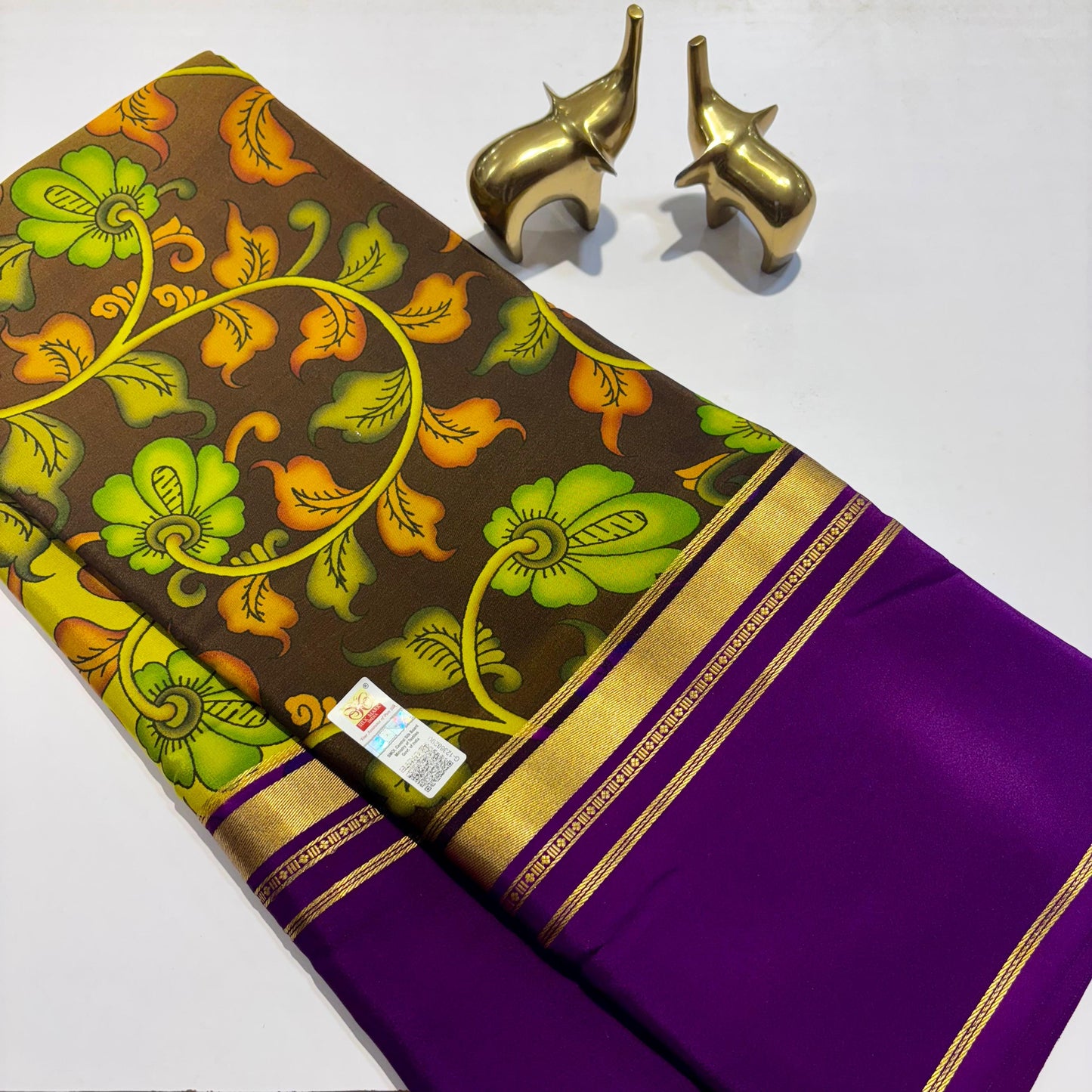 Printed Mysore Silk Saree