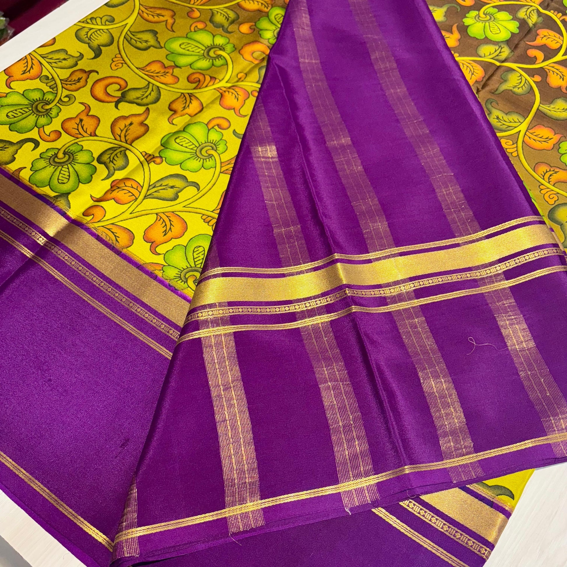 Printed Mysore Silk Saree