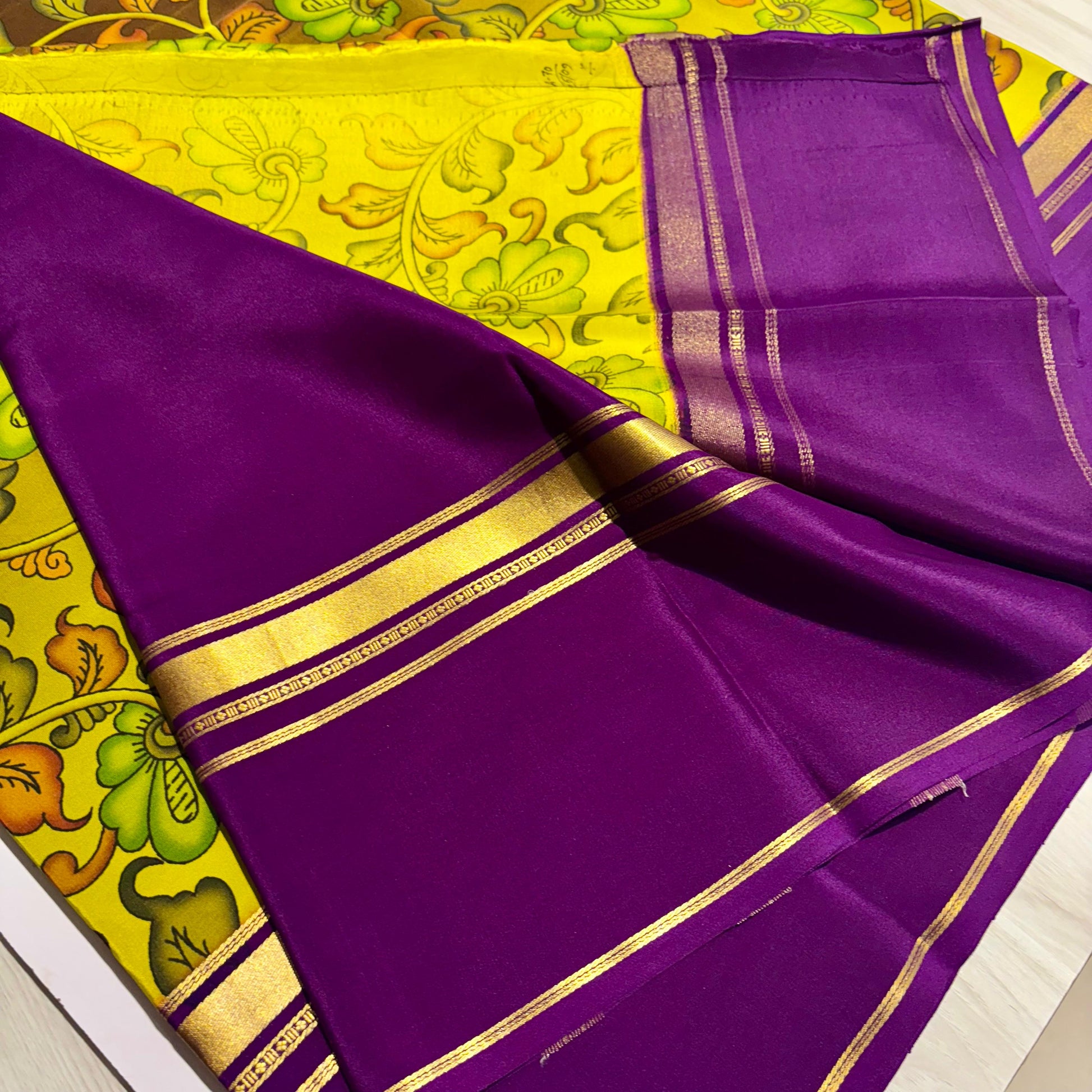 Printed Mysore Silk Saree