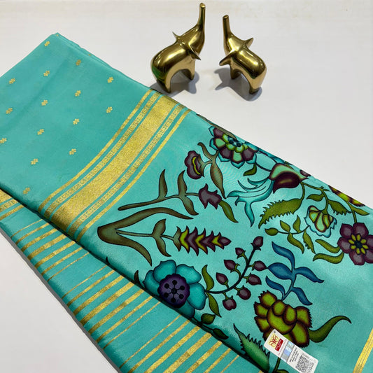 Printed Mysore Silk Saree