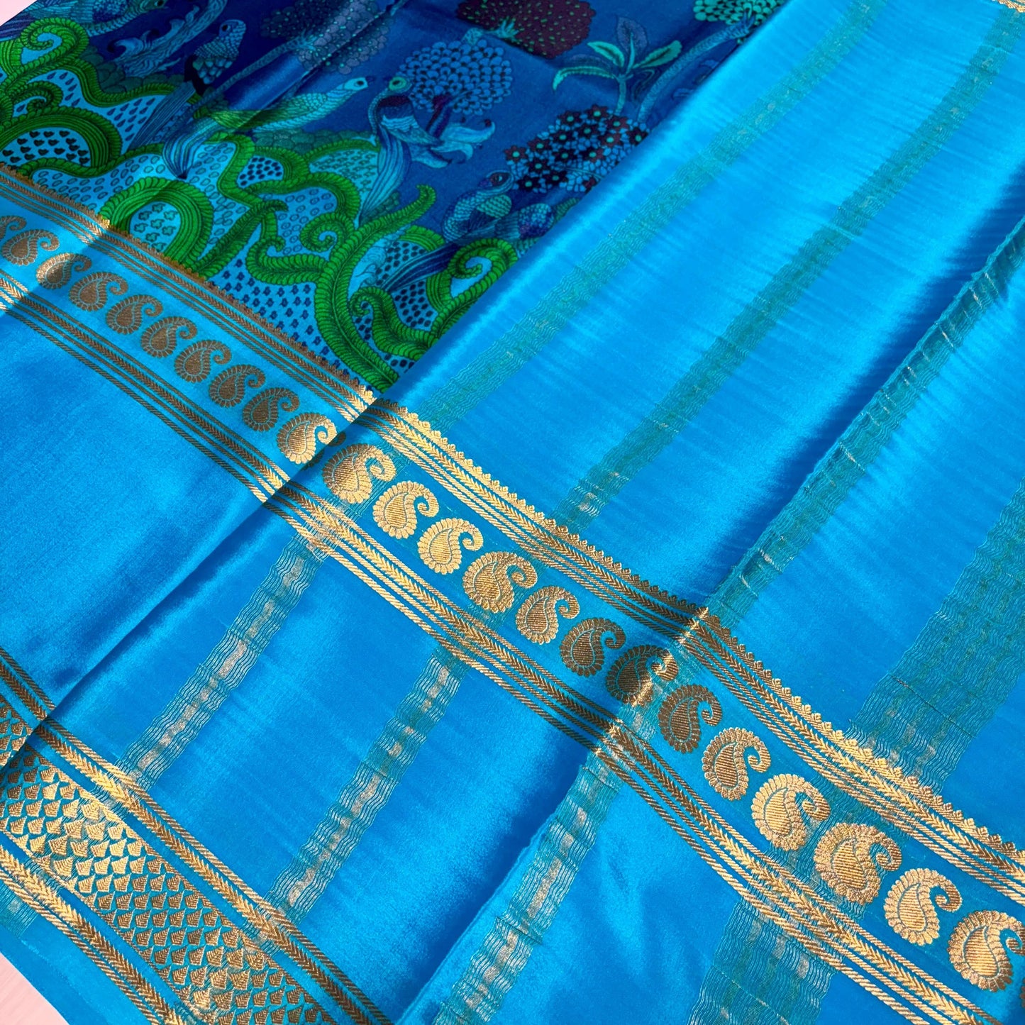 Printed Mysore Silk Saree