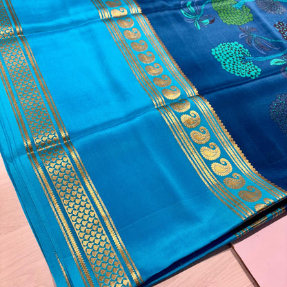 Printed Mysore Silk Saree