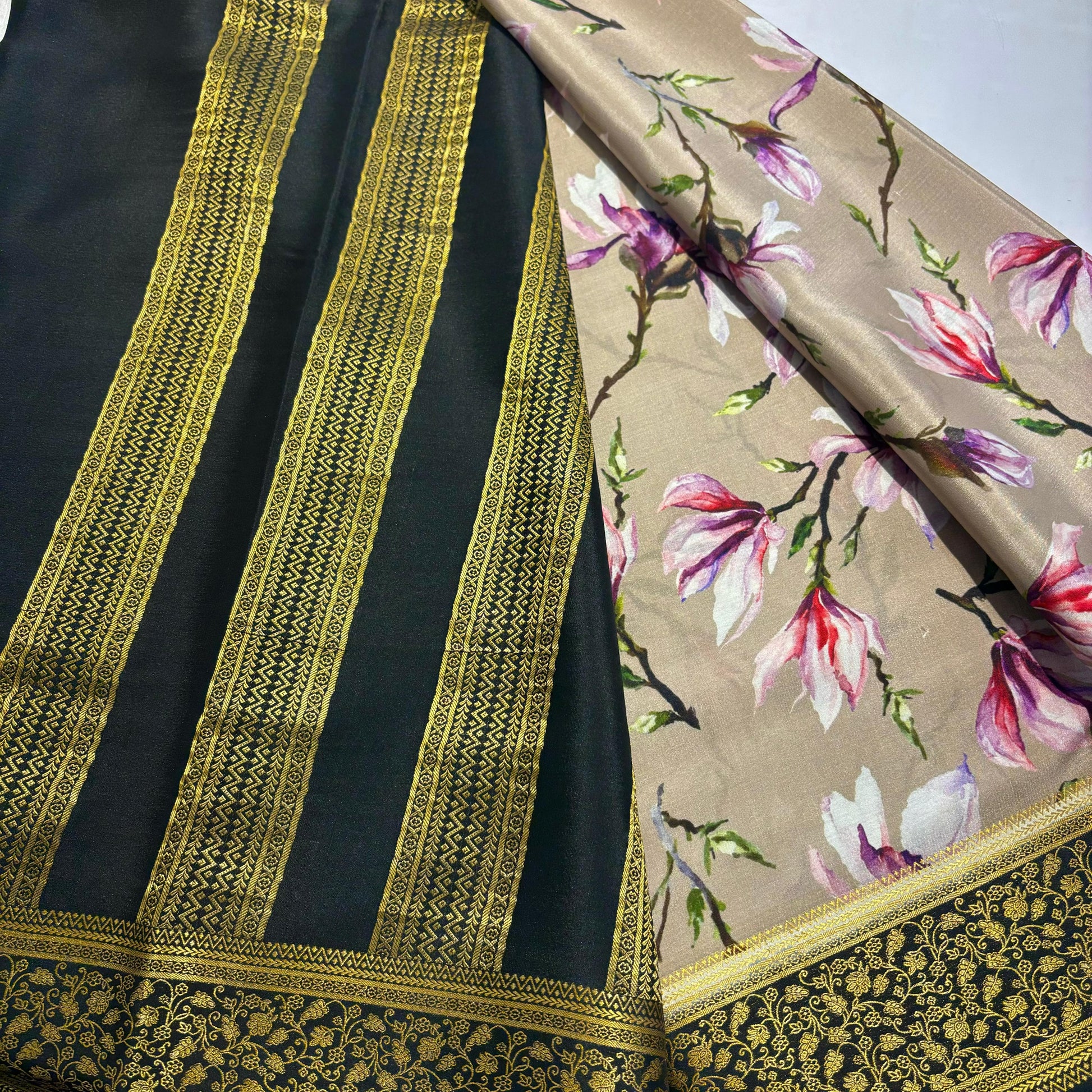 3D Mysore Silk Saree