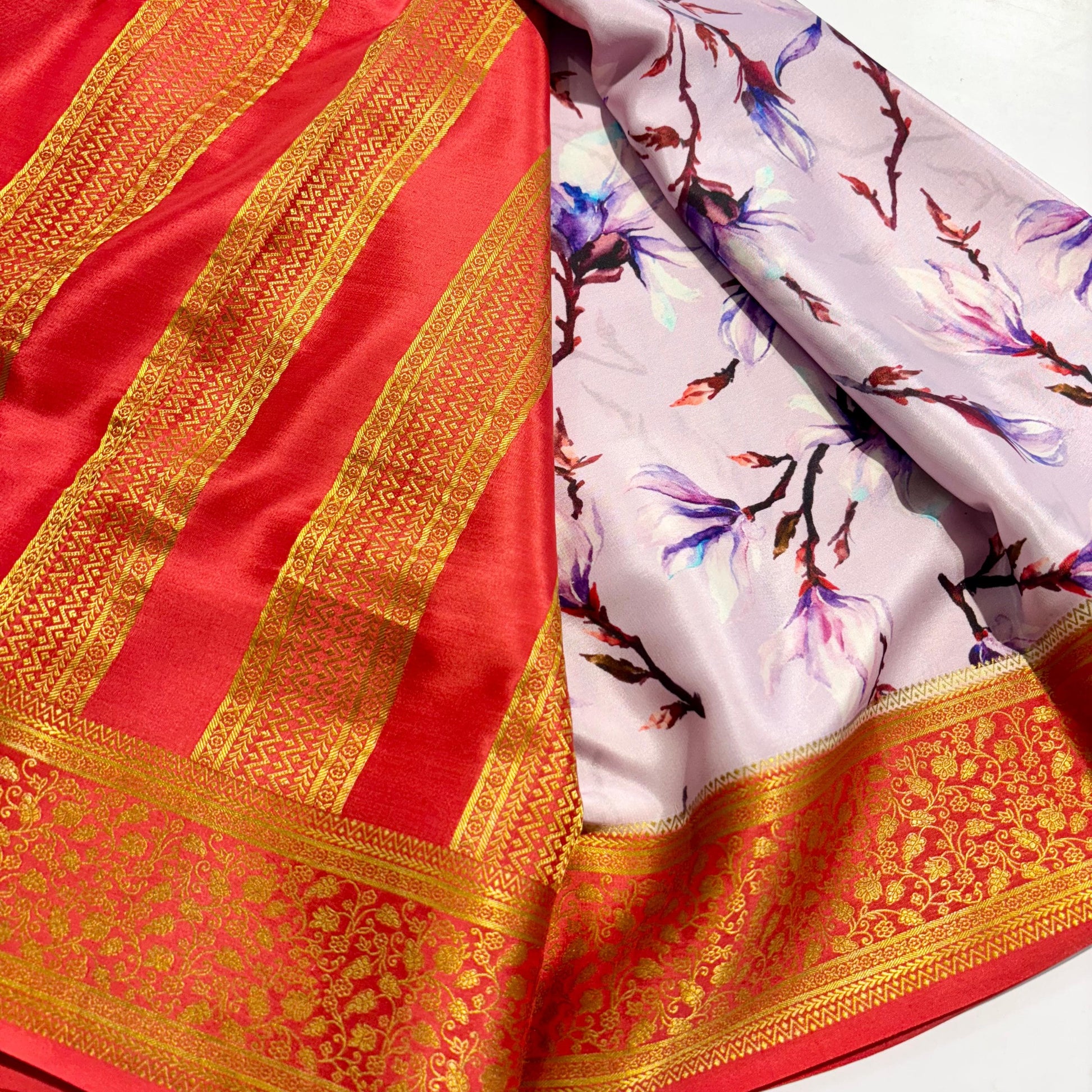 3D Mysore Silk Saree