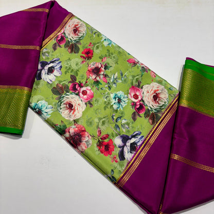 3D Mysore Silk Saree