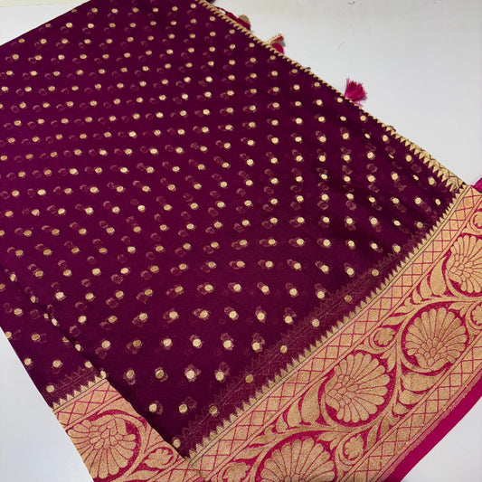 Pure Khadi Georgette Saree