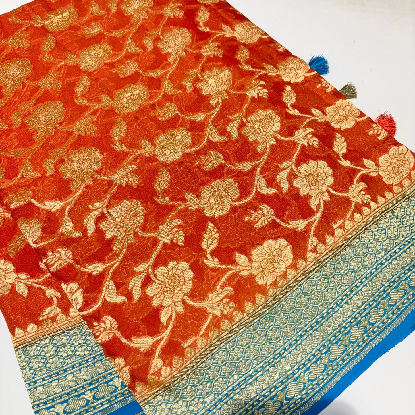 Pure Khadi Georgette Saree