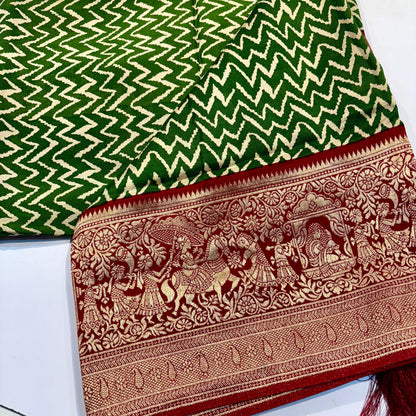 Printed Maslin Silk Saree