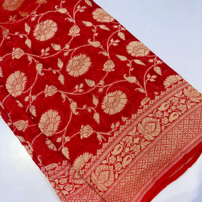 Pure Banarasi Khadi Georgette Saree