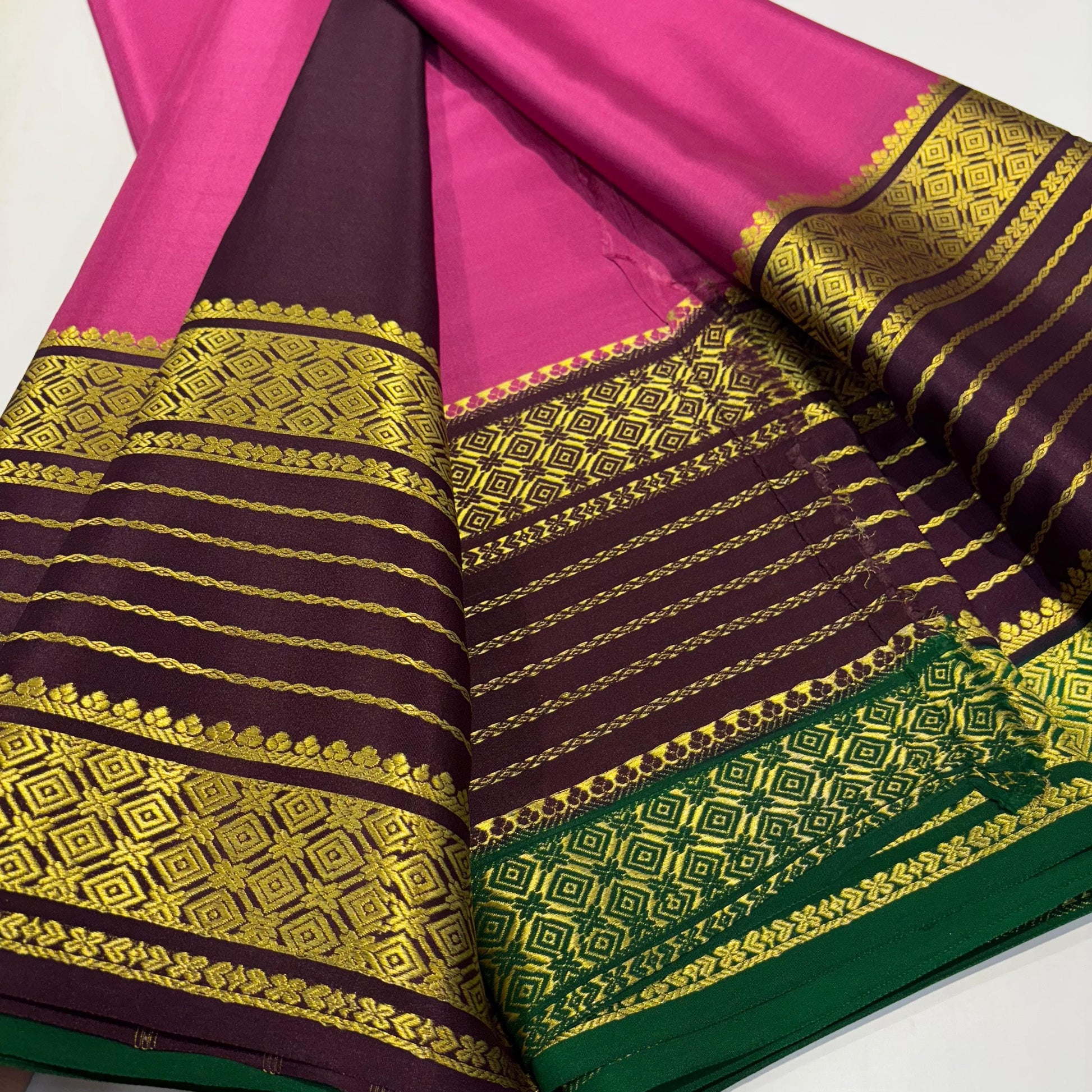 3D Contrast Mysore Silk Saree