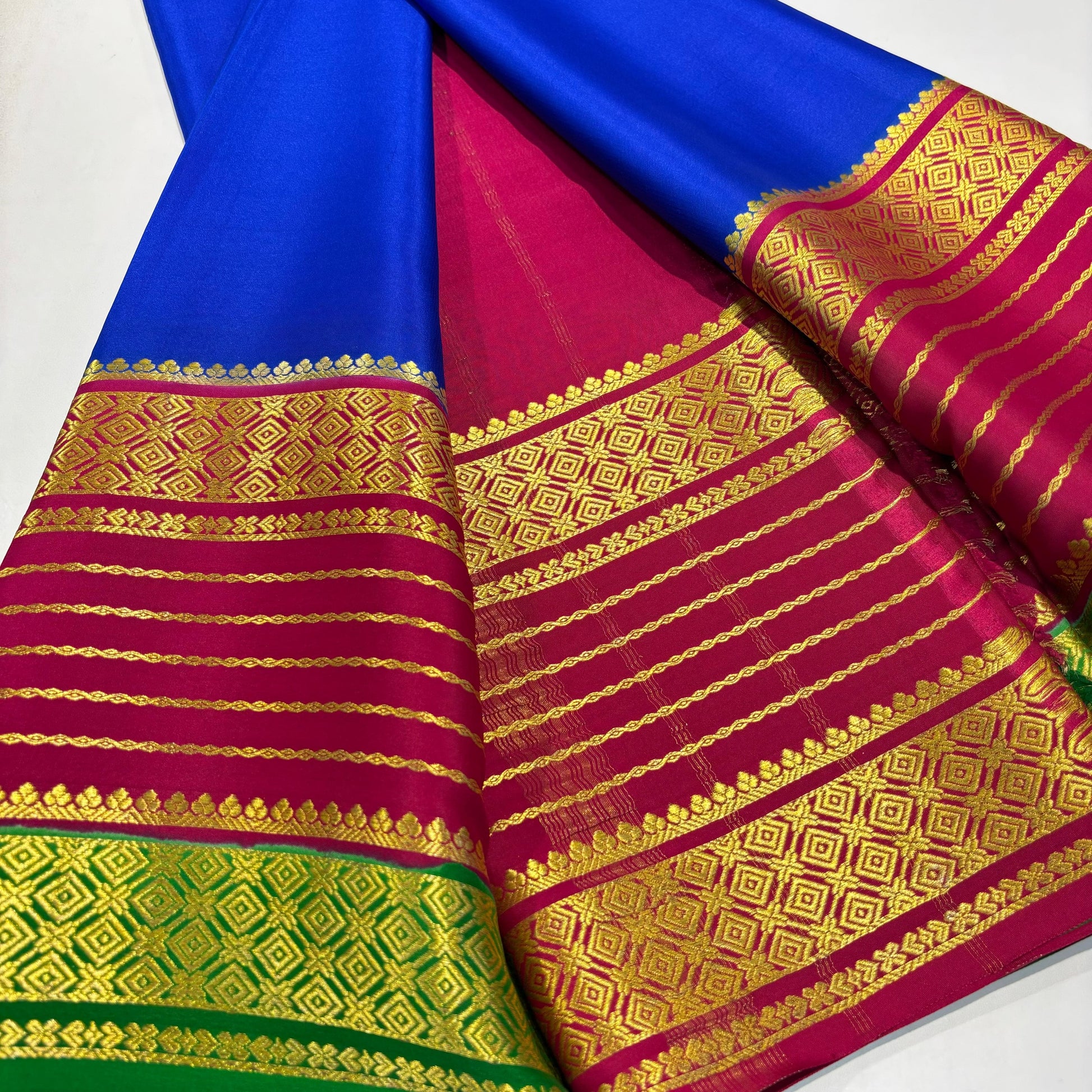 3D Contrast Mysore Silk Saree