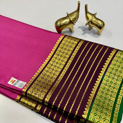 3D Contrast Mysore Silk Saree