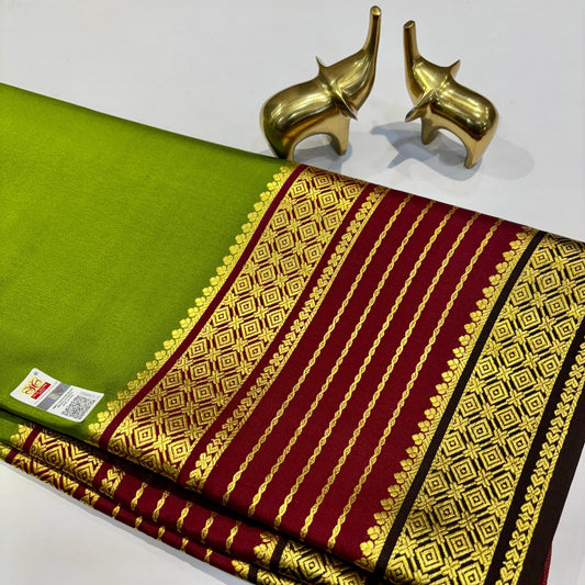 3D Contrast Mysore Silk Saree