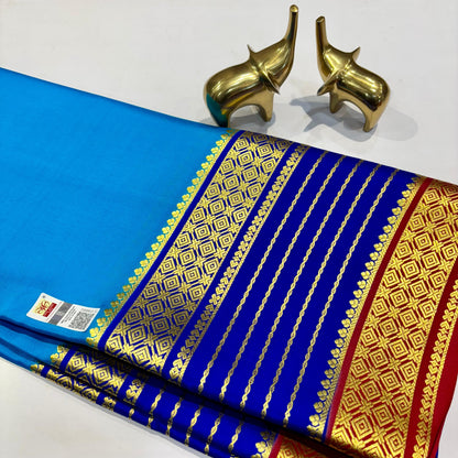 3D Contrast Mysore Silk Saree