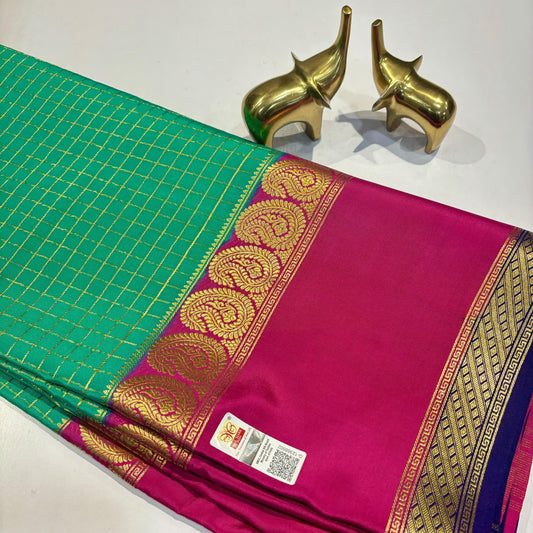 3D Contrast Mysore Silk Saree