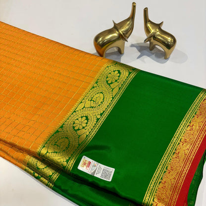 3D Contrast Mysore Silk Saree