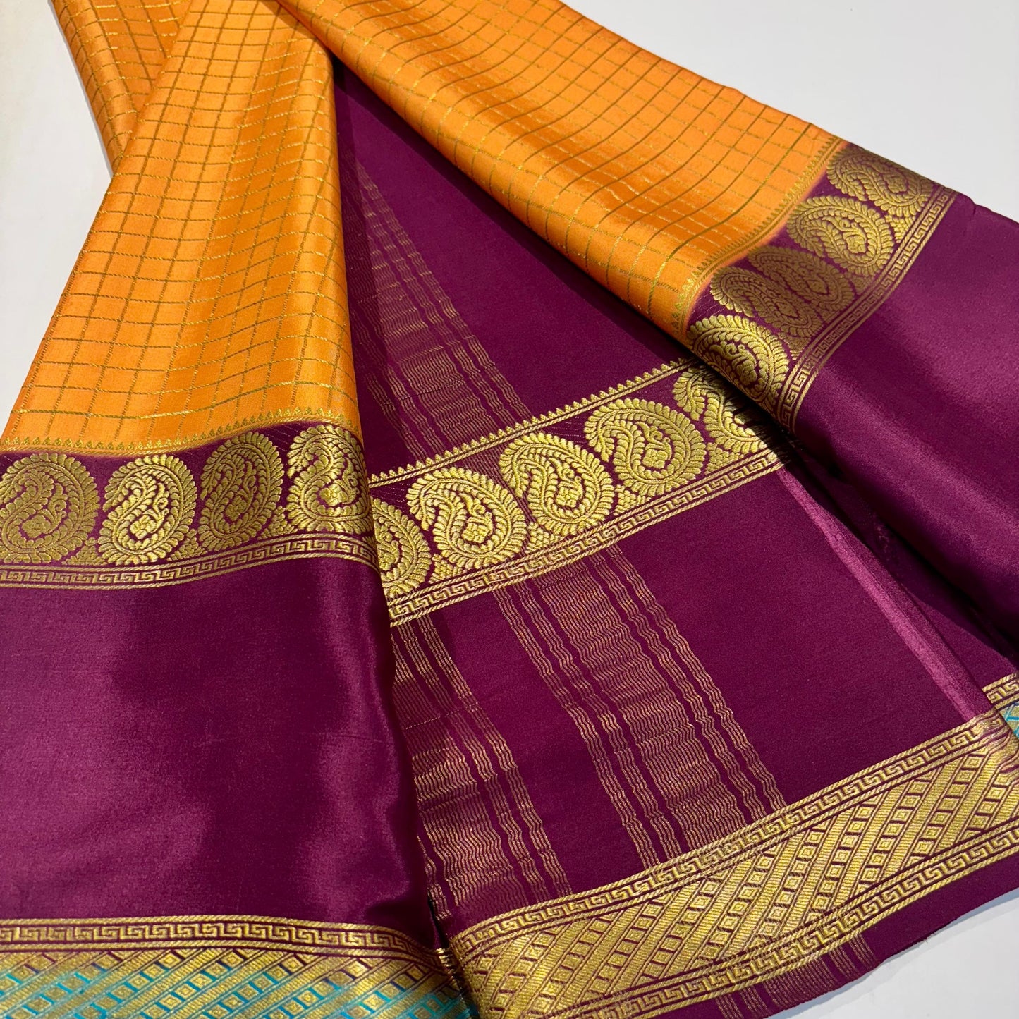 3D Contrast Mysore Silk Saree