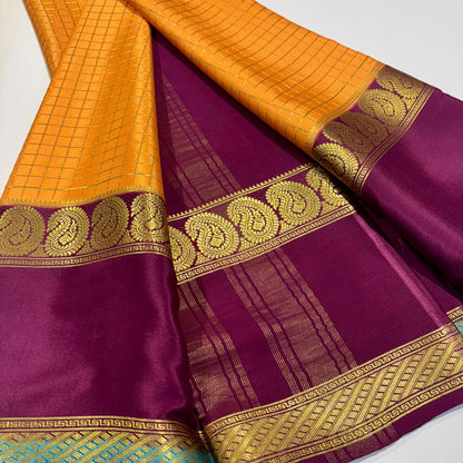 3D Contrast Mysore Silk Saree