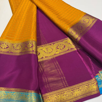 3D Contrast Mysore Silk Saree