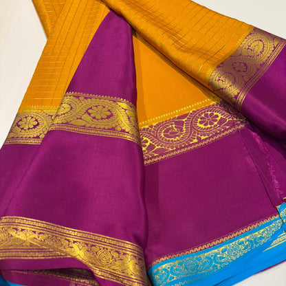 3D Contrast Mysore Silk Saree