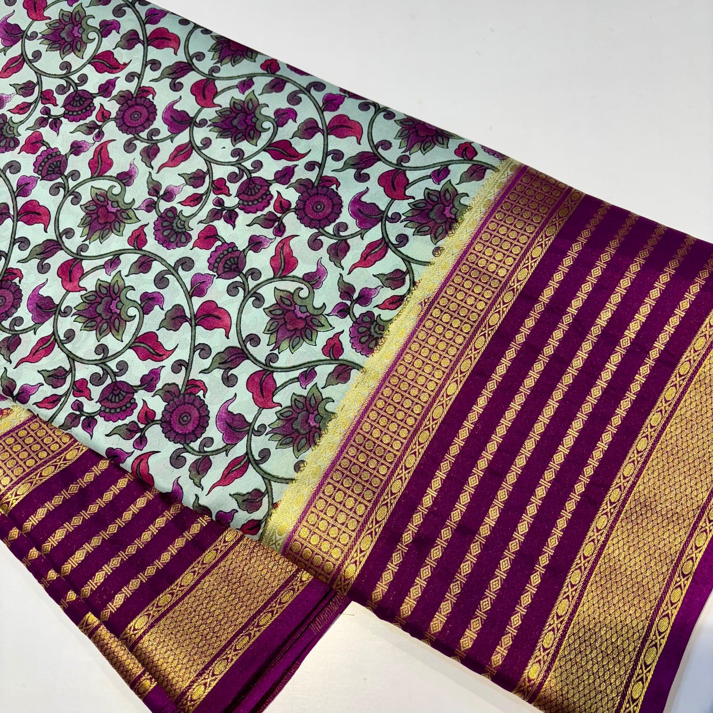 Semi Mysore Silk Printed Saree