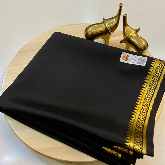 Pure Mysore Silk Saree | Elegant Border | 100+ Gram Thickness