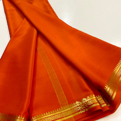 Pure Mysore Silk Saree | Elegant Border | 100+ Gram Thickness