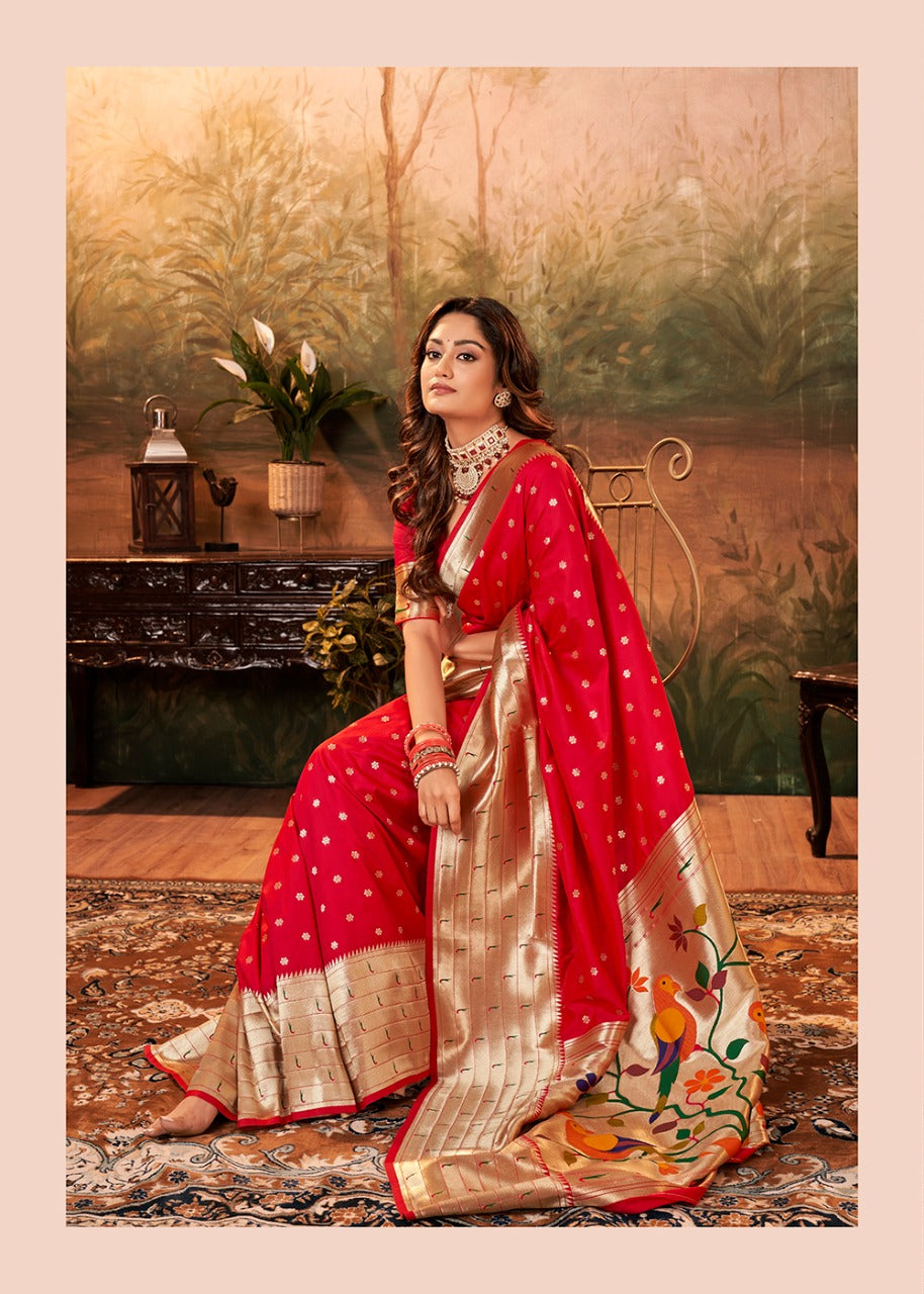 Soft Paithani Silk sarees with Zari Weaving